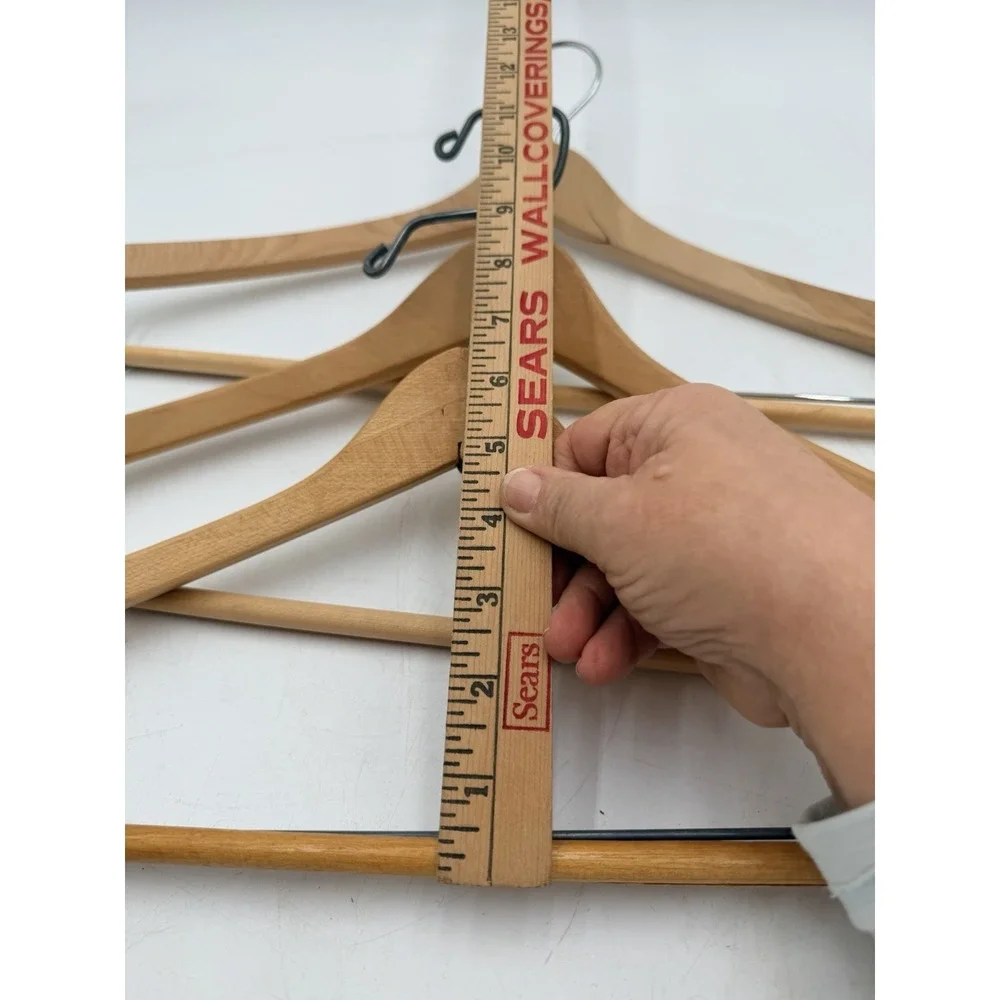 Lot Of 3 Wooden Suit Hangers & Pants Vintage Natural 1950-60s Natural Wood